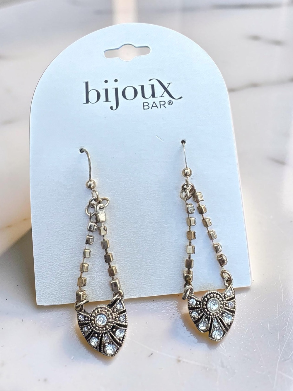 Bijoux Bar Silver-Tone Crystal Drop Earrings
